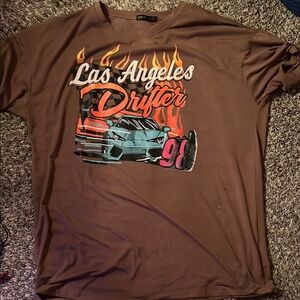 SHEIN Almond Brown Los Angeles Drifters Graphic Tee
